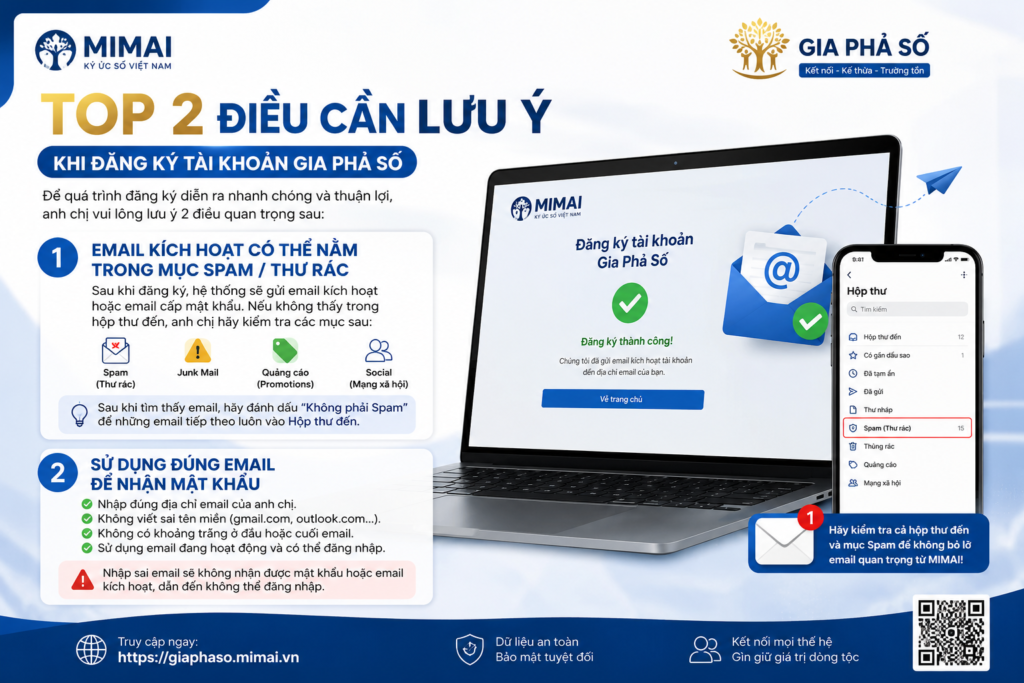 Top 2 điều cần lưu ý khi đăng ký tài khoản Gia Phả Số MIMAI